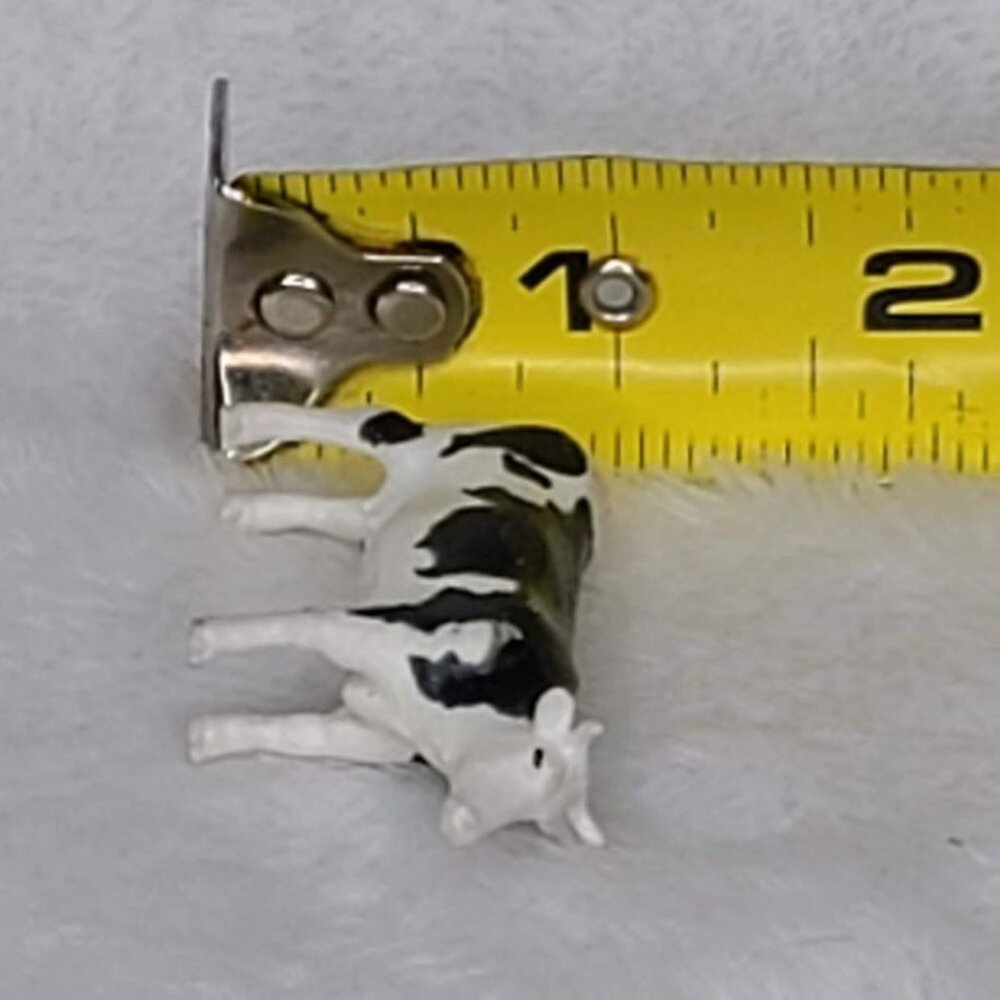 Cow Plastic Toy 1" Black and White Holstein Milk Cow Farm Animal Single - Picture 9 of 9